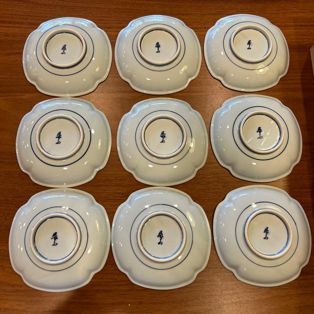 有田焼　源右衛門窯　銘々皿　染付菊唐草　和皿