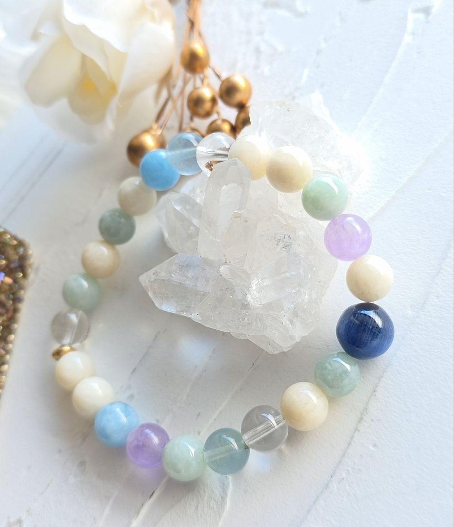 ミルキーブレス❀パワーストーン‪❀癒しと浄化のブレス