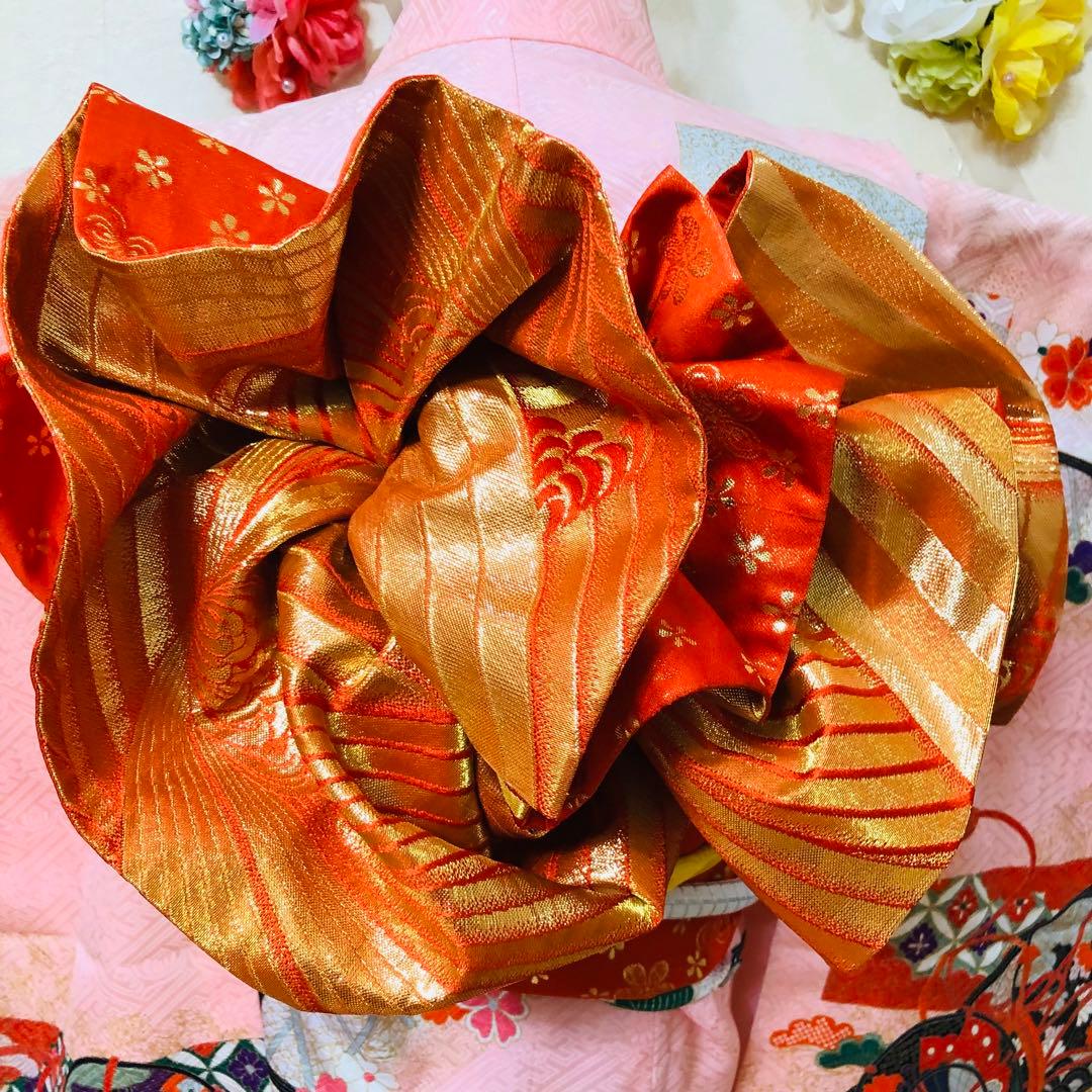 7歳完全フルセット⭐︎可愛いピンク系⭐︎ 太鼓花々金彩煌びやか際立つ逸品