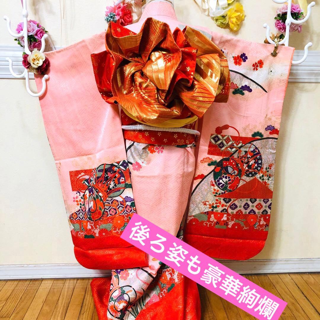 7歳完全フルセット⭐︎可愛いピンク系⭐︎ 太鼓花々金彩煌びやか際立つ逸品