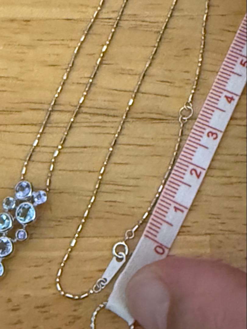 売り切り特価❣️k18 WG アクアマリン　タンザナイト入りネックレス