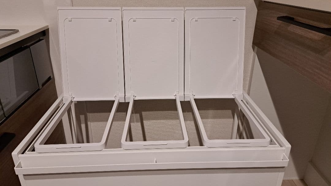 tower　ホワイト フタ付きごみ箱 3分別