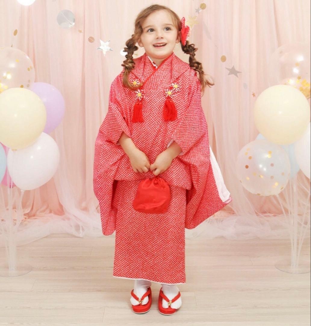 七五三　三歳　女の子　疋田柄　セット