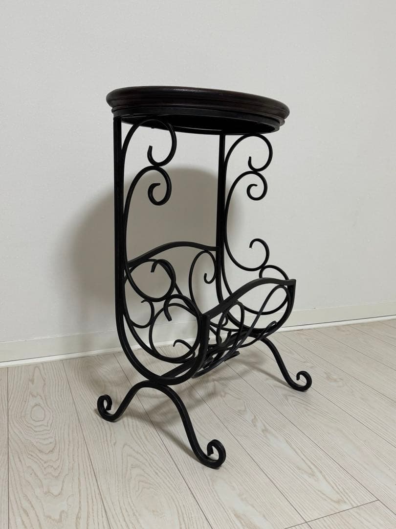 アンティーク調 マガジンラック テーブル