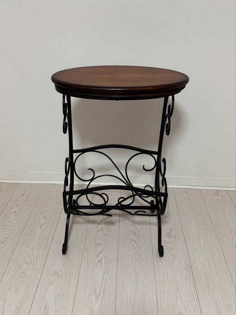 アンティーク調 マガジンラック テーブル