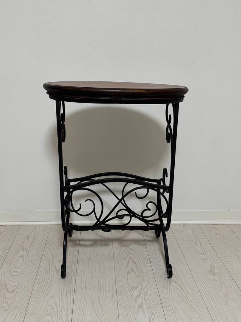 アンティーク調 マガジンラック テーブル