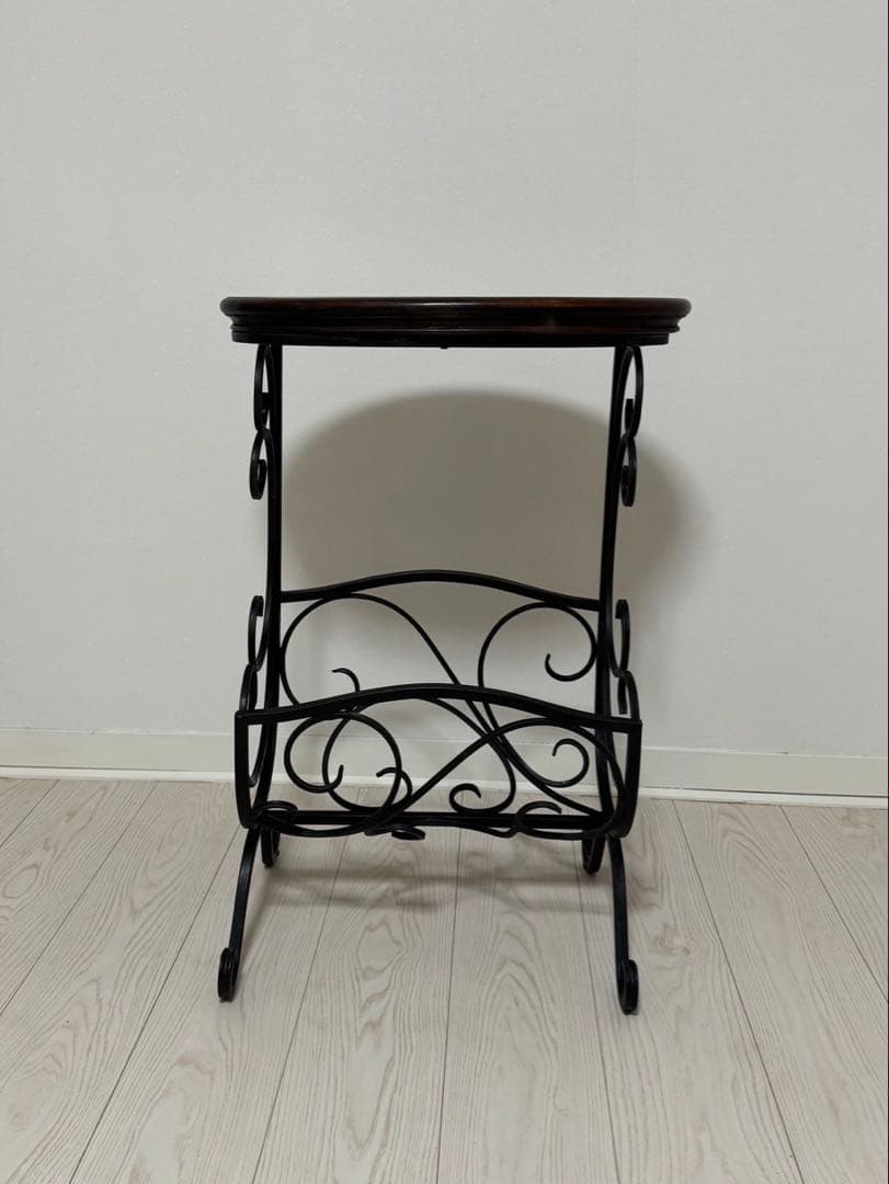 アンティーク調 マガジンラック テーブル