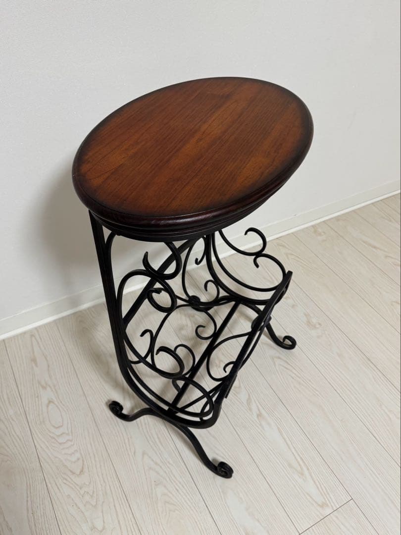 アンティーク調 マガジンラック テーブル