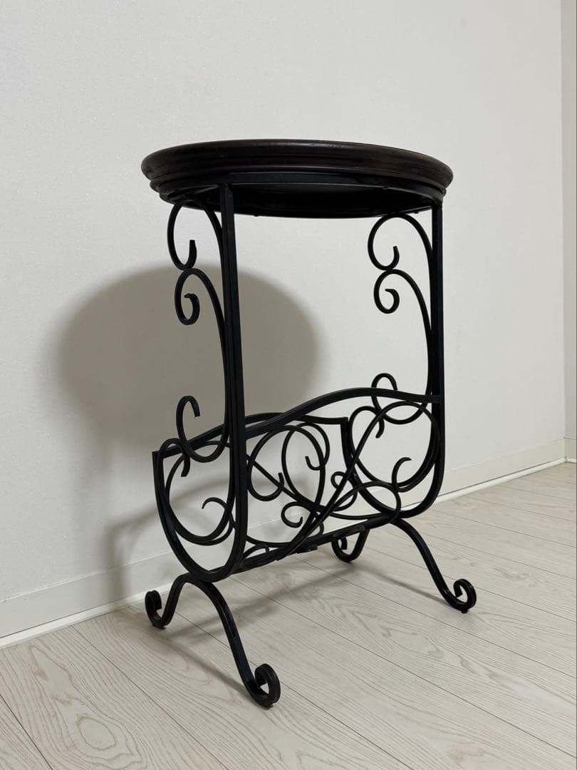 アンティーク調 マガジンラック テーブル