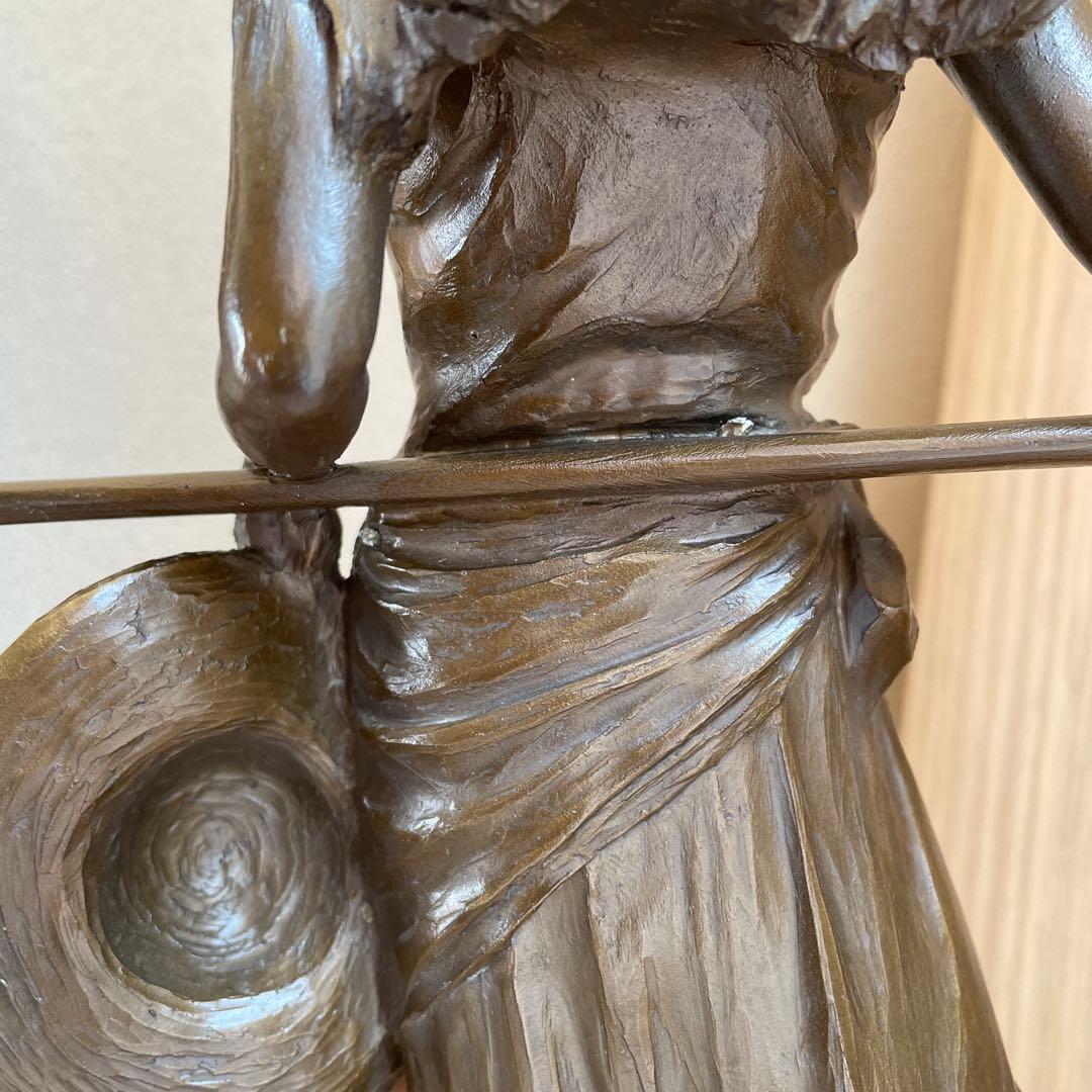 大道寺光弘　藍風の色　ブロンズ製女性像 帽子付き 約40㌢