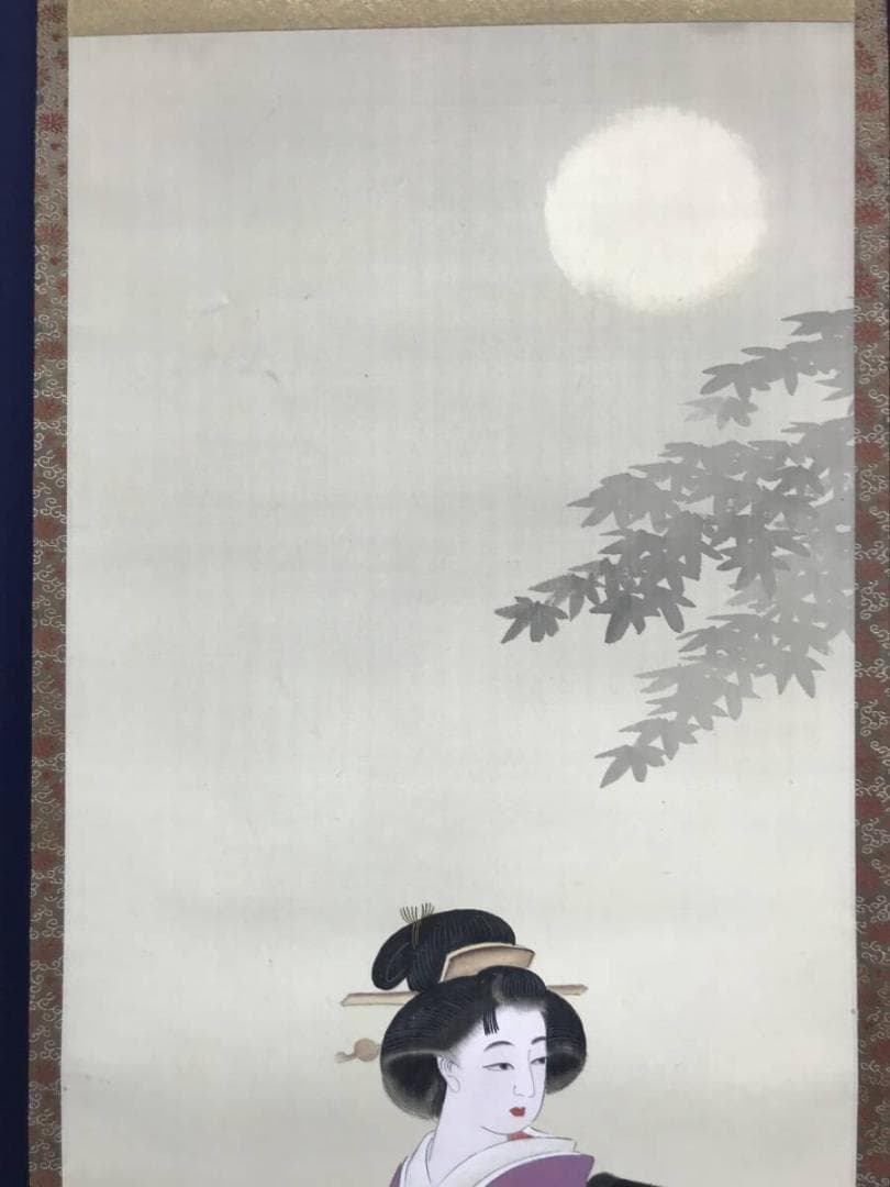 真作】横尾芳月/美人画/美人図/掛軸/名家伝来/AC-152 - メルカリ