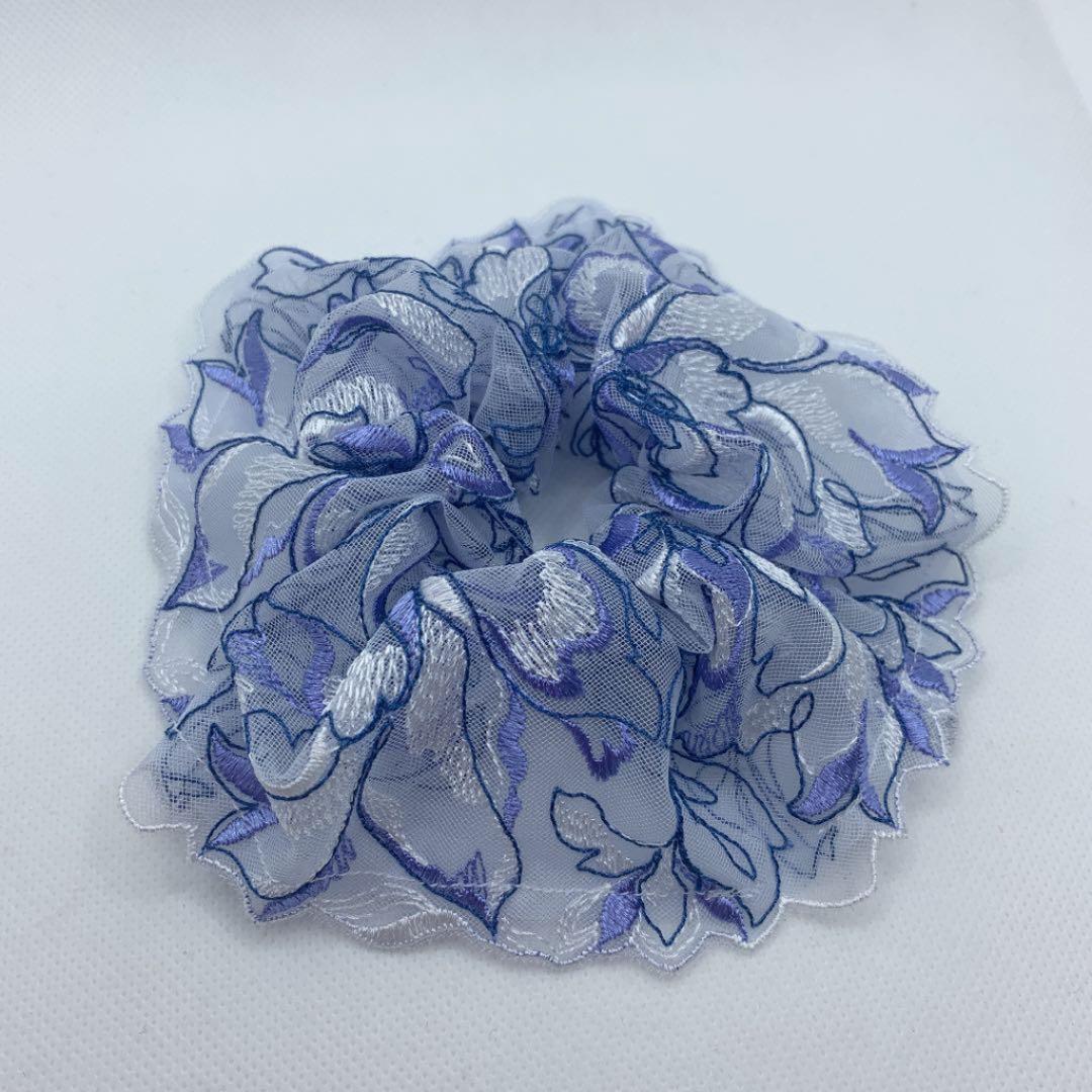 専用確認画面　ハンドメイド シュシュ　花柄チュールレース