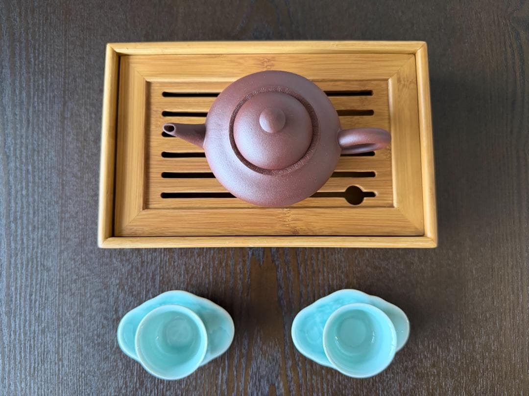 中国古玩 中国茶器 台湾茶器 時大杉製 粗目梨皮 朱泥急須 煎茶