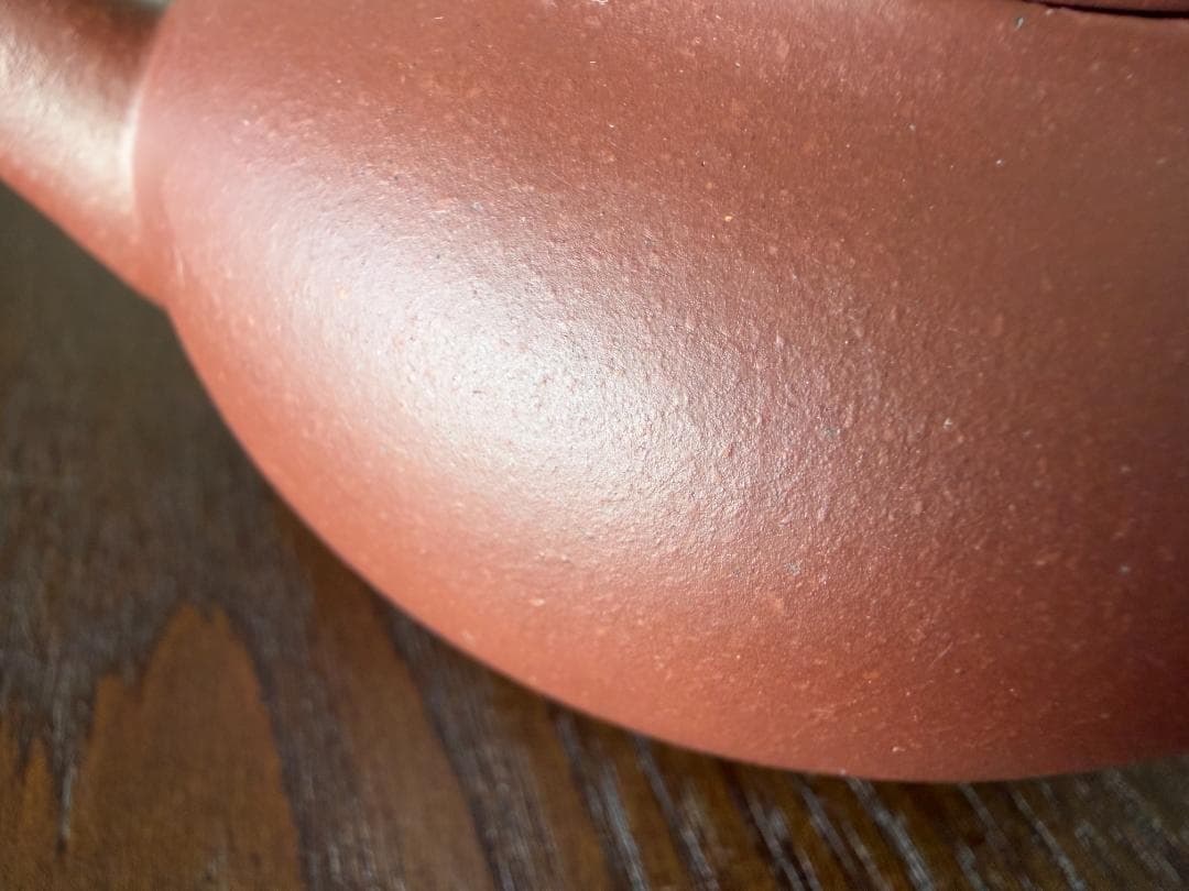 中国古玩 中国茶器 台湾茶器 時大杉製 粗目梨皮 朱泥急須 煎茶