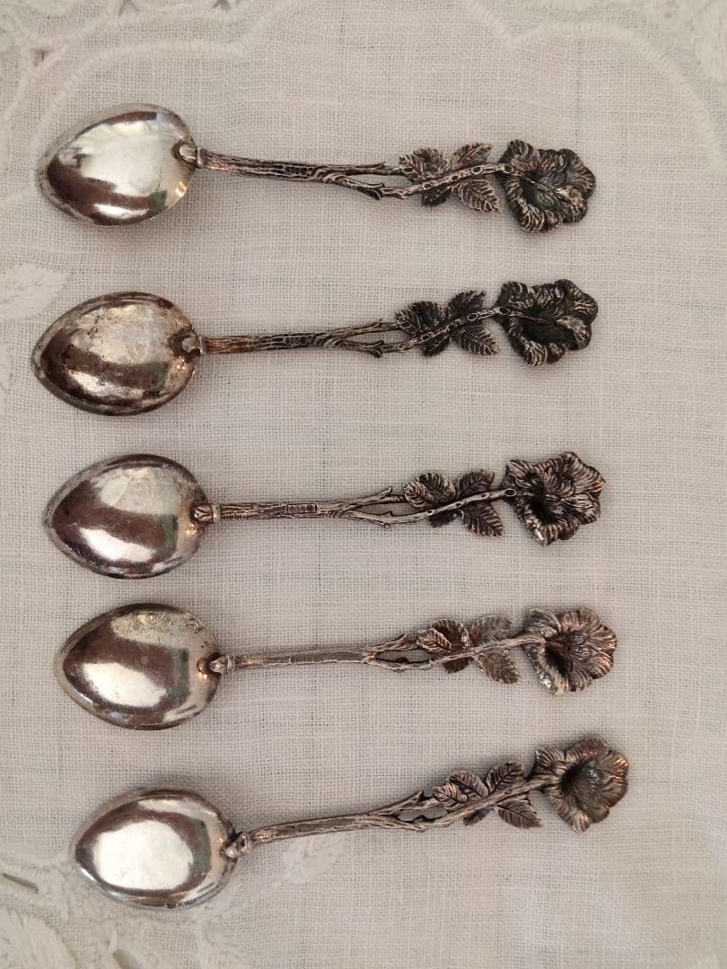 最終価格。ヒルデスハイムの薔薇デザートスプーン、ティースプーン