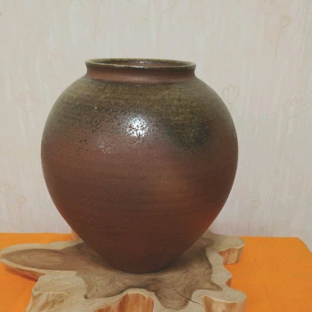 【美品】　立杭焼　(丹波焼)　壺　(花器)