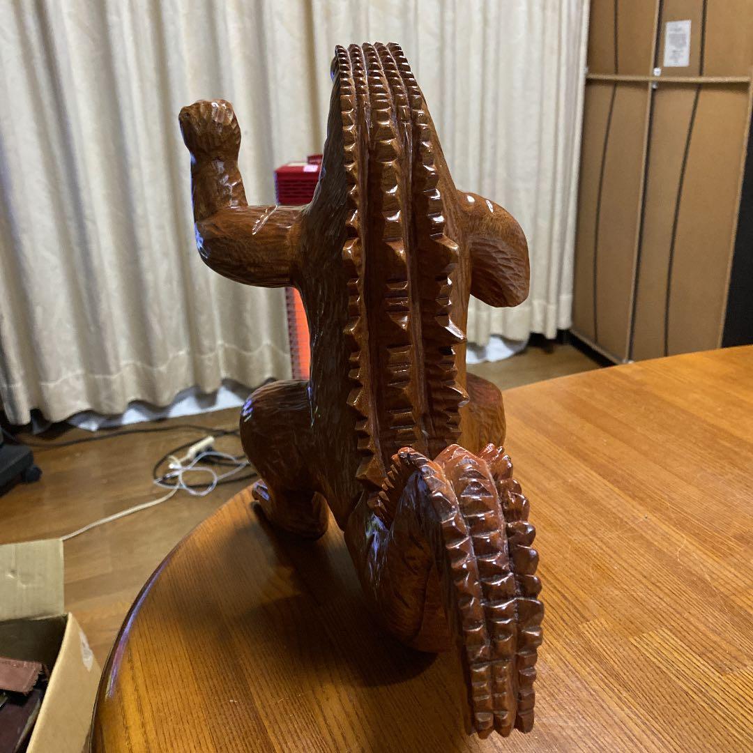ゴジラ 木彫り 彫刻 アンティーク - メルカリ