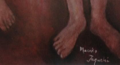 田口 正子 【語らい】 希少画集画、状態良好、新品高級額装付