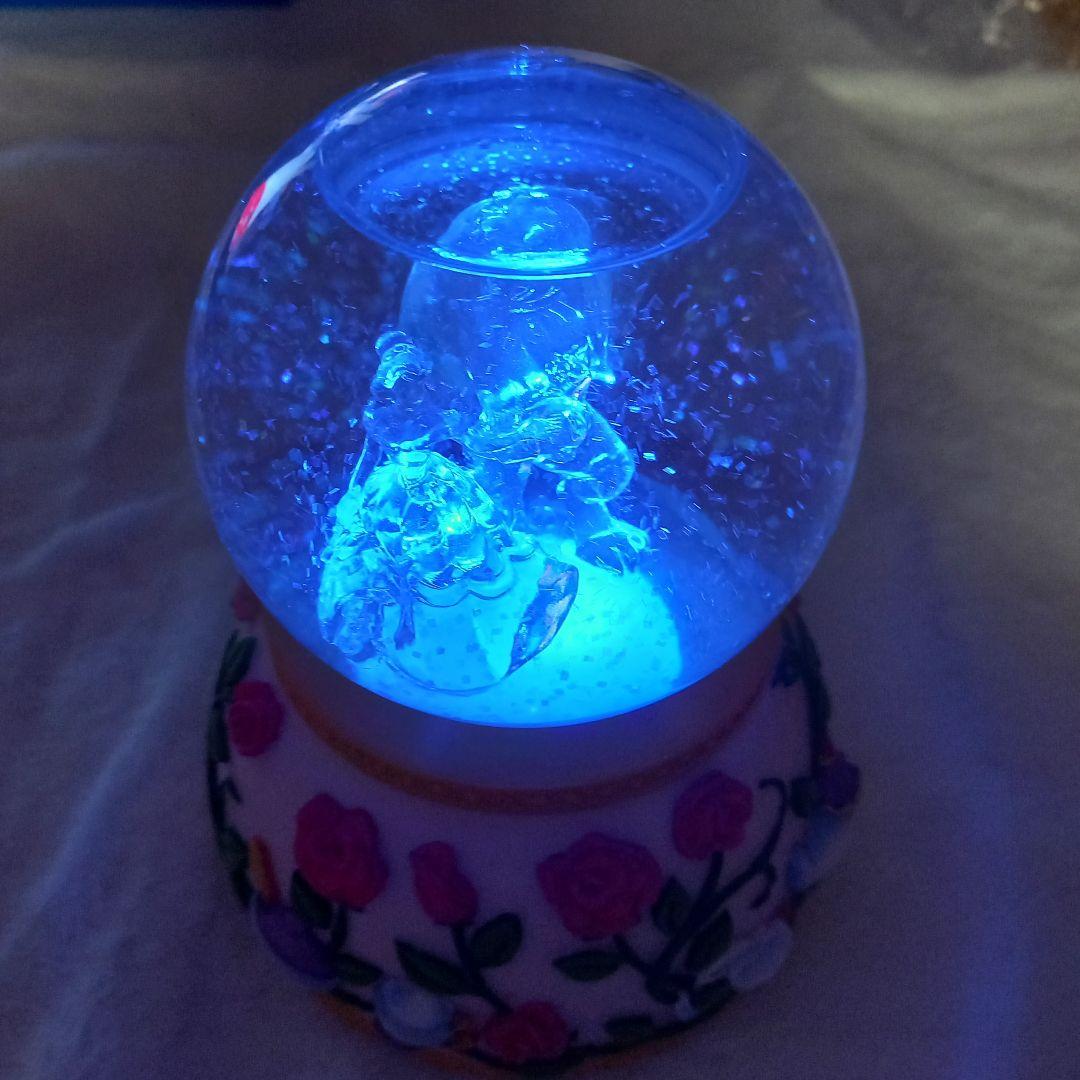 【動作確認済】美女と野獣　スノードーム　陶器　オルゴール　廃盤品　ディズニー