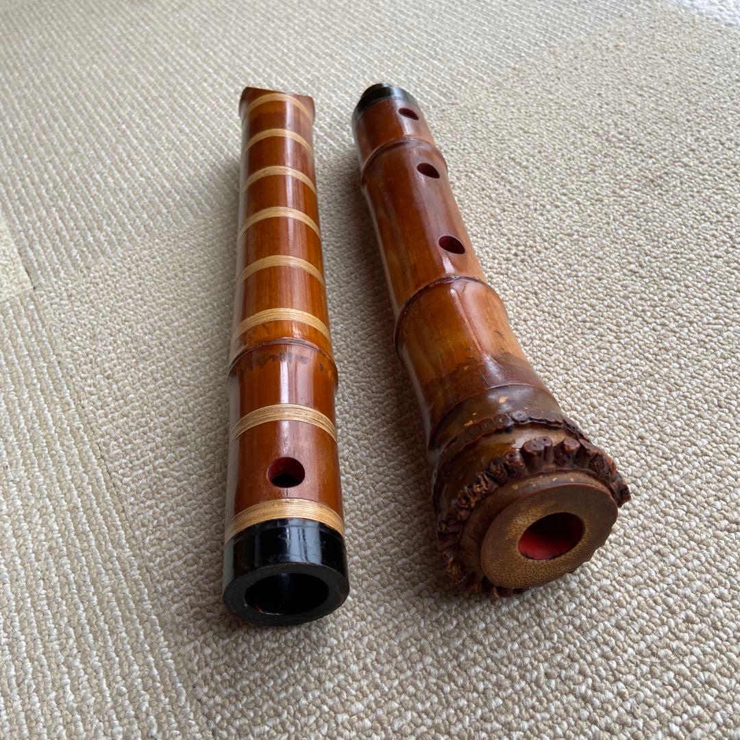 180尺八 一尺八寸管　銘　月山