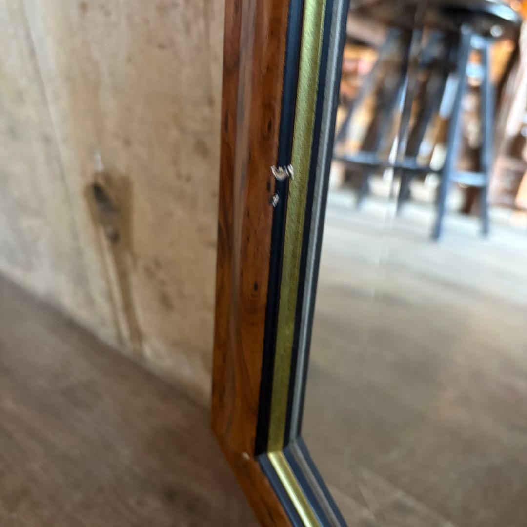 イタリア製　ウォールミラー　八角形　マーブル柄