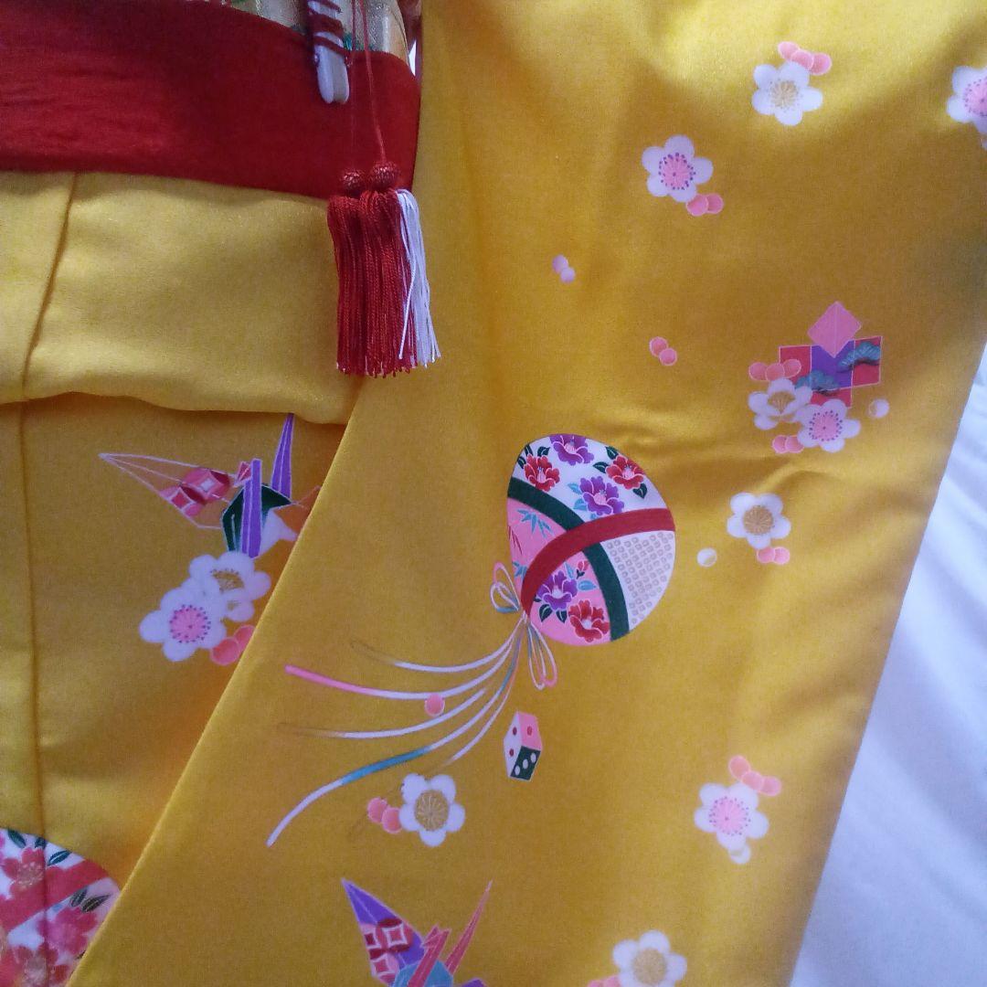 七五三　七歳着物　作り帯　帯揚げ　志古貴　はこせこセット　和装小物　バッグと下駄