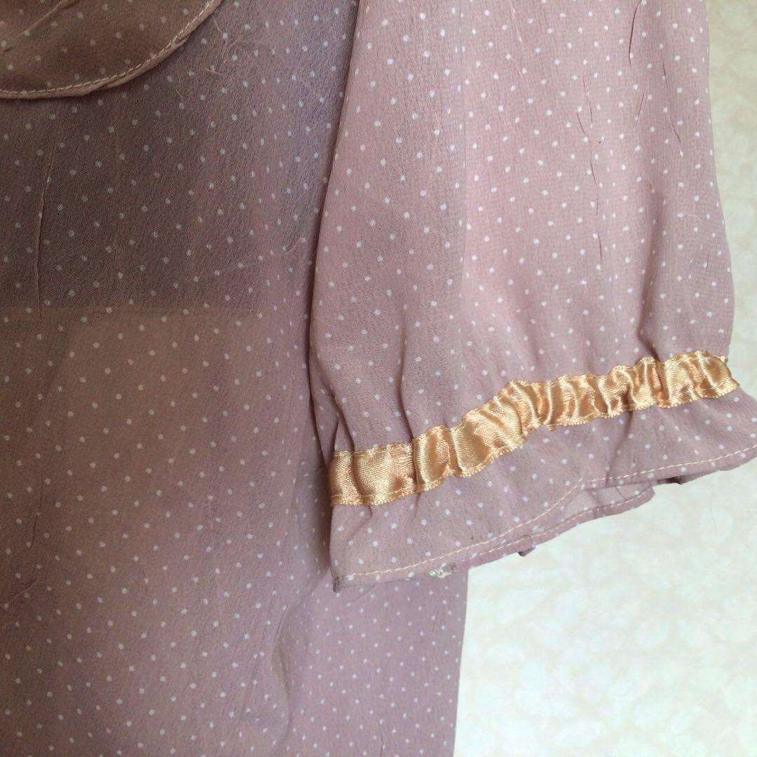 ロベルタガンドルフィ 新品未使用 お花リボン 人気ピンク割烹着やアウター