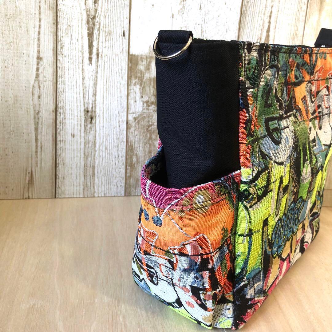 さとみ　デニムショルダーバッグ　ブラック　スプレー