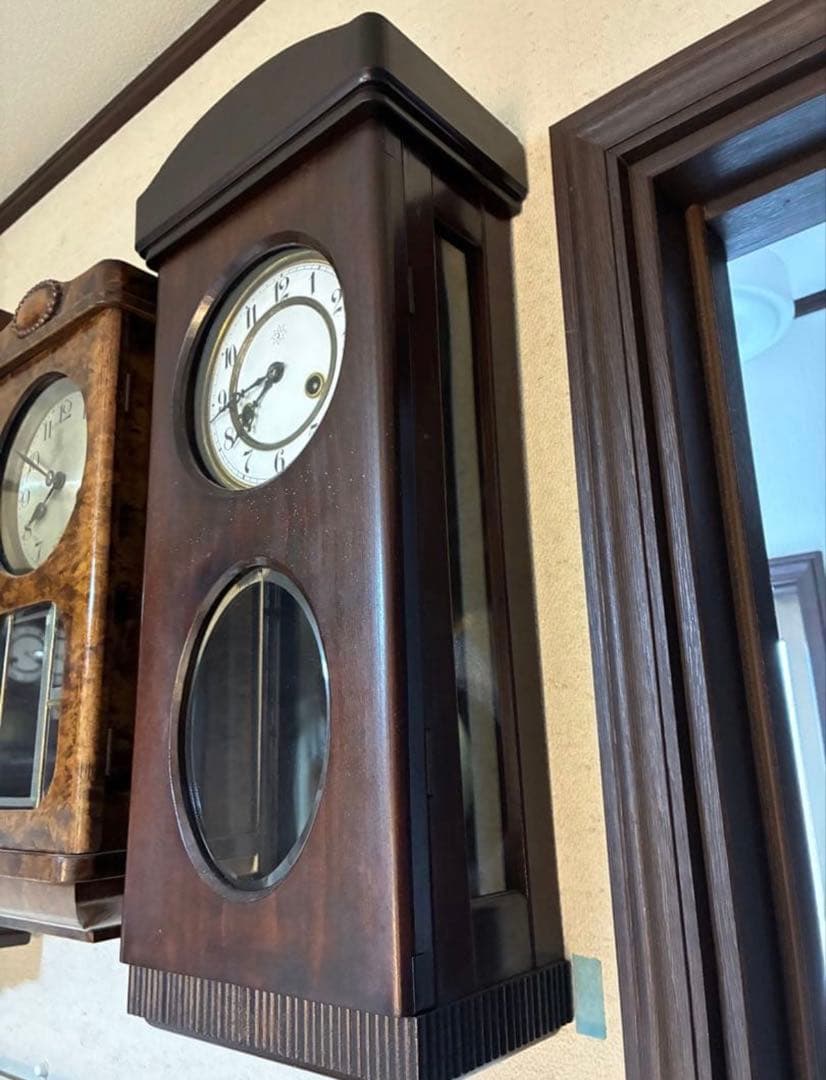 ドイツ製　ユンハンス　柱時計　掛け時計　古時計　アンティーク　琺瑯2