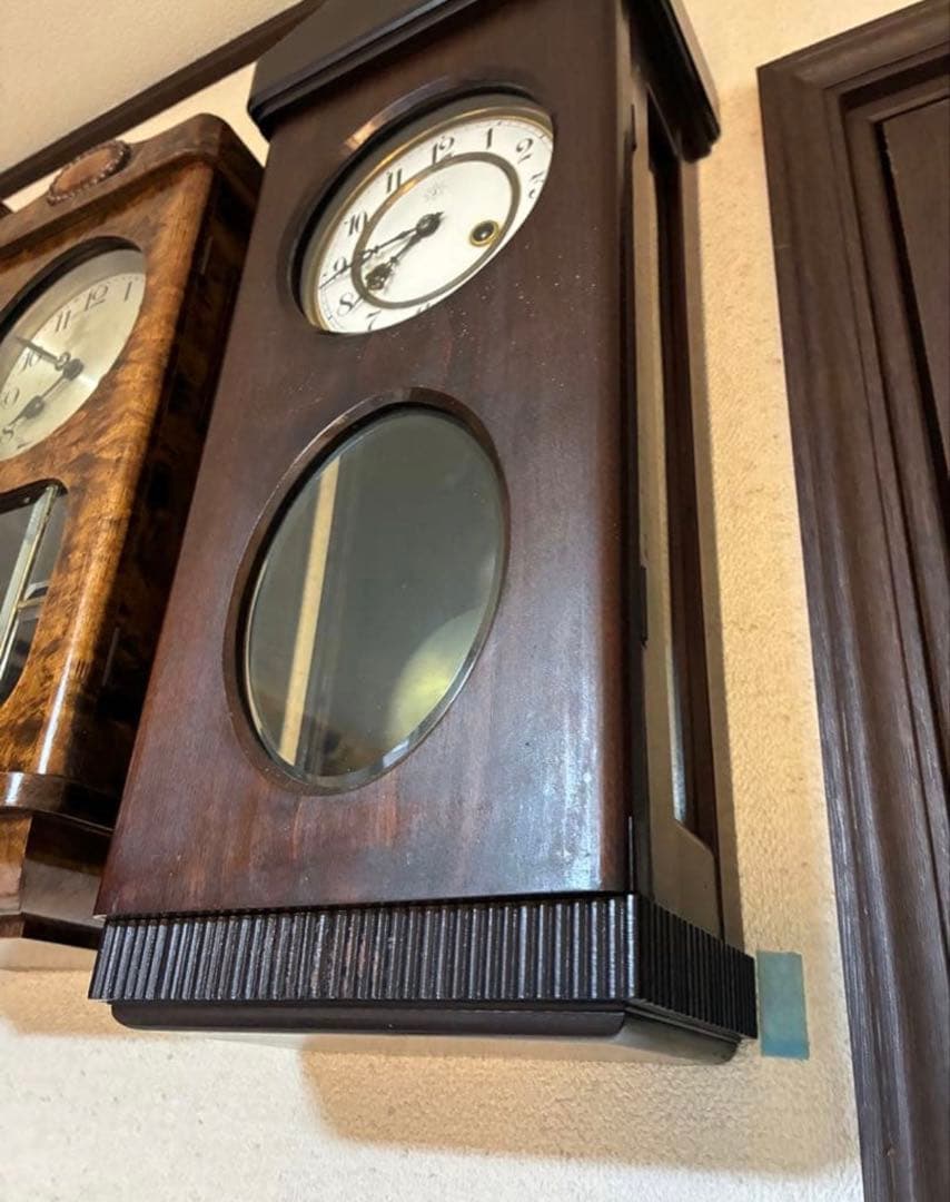 ドイツ製　ユンハンス　柱時計　掛け時計　古時計　アンティーク　琺瑯2