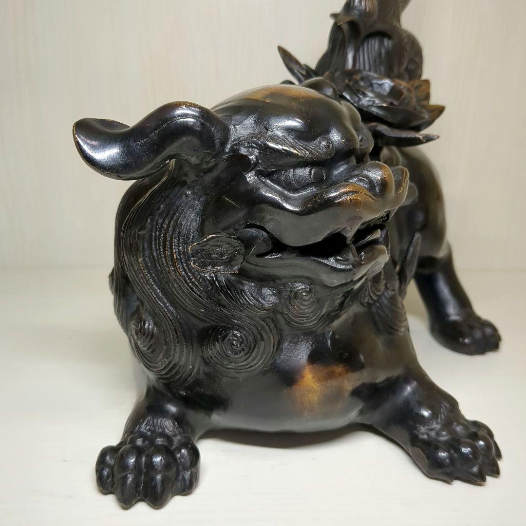 照雲 唐獅子牡丹 銅製 置物 縁起物 - メルカリ