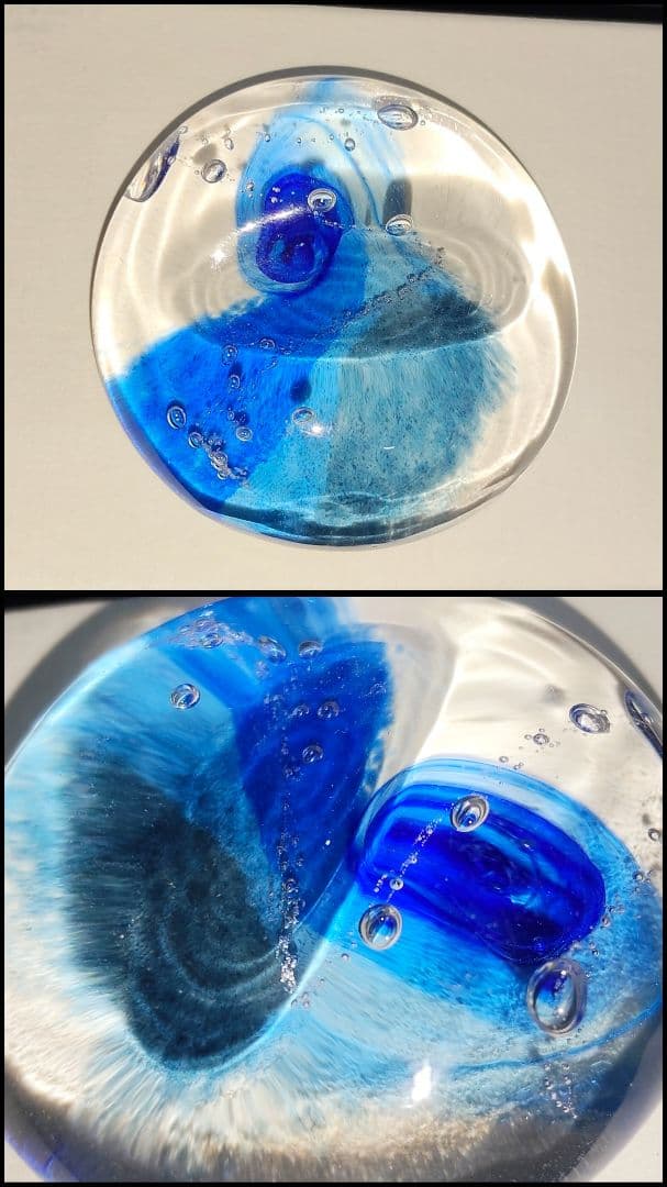 ノグチミエコ FUSION FACTORY ガラスアート 箸置き 空/江ノ島/海