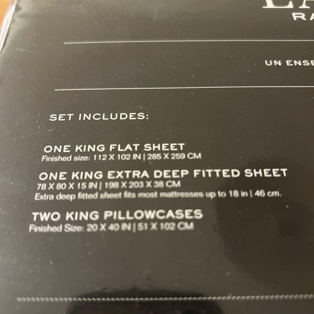 RALPH LAUREN キングフラットシーツセット