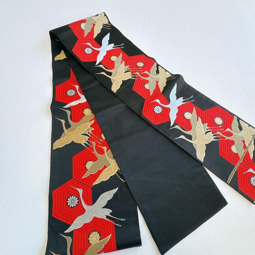 七五三７歳女の子　セット　着物　サーモンピンク　鶴　52338