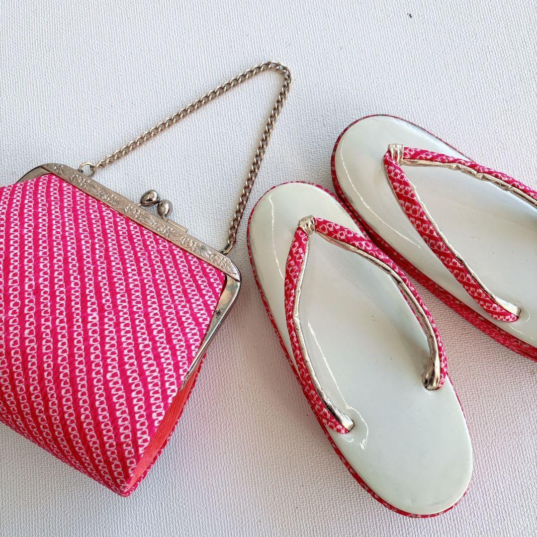 七五三７歳女の子　セット　着物　サーモンピンク　鶴　52338