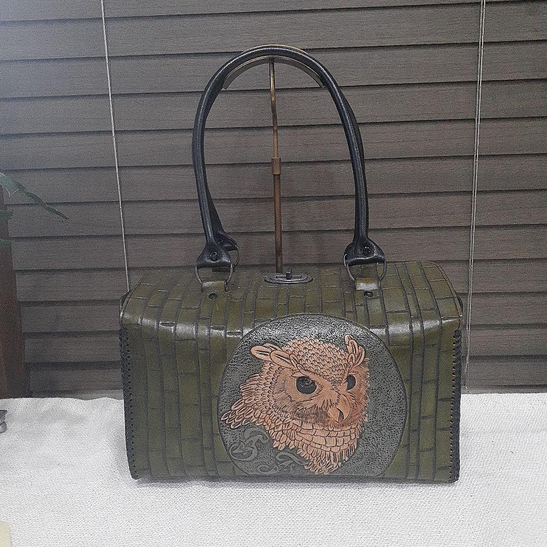 本革　ハンドメイド　ハンドバッグ