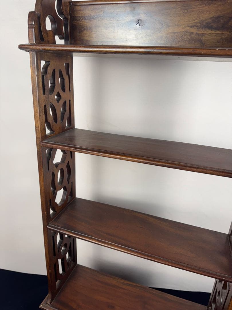 英国アンティークマホガニー材作り 飾り棚 引き出し付き 本棚 ディスプレイ棚