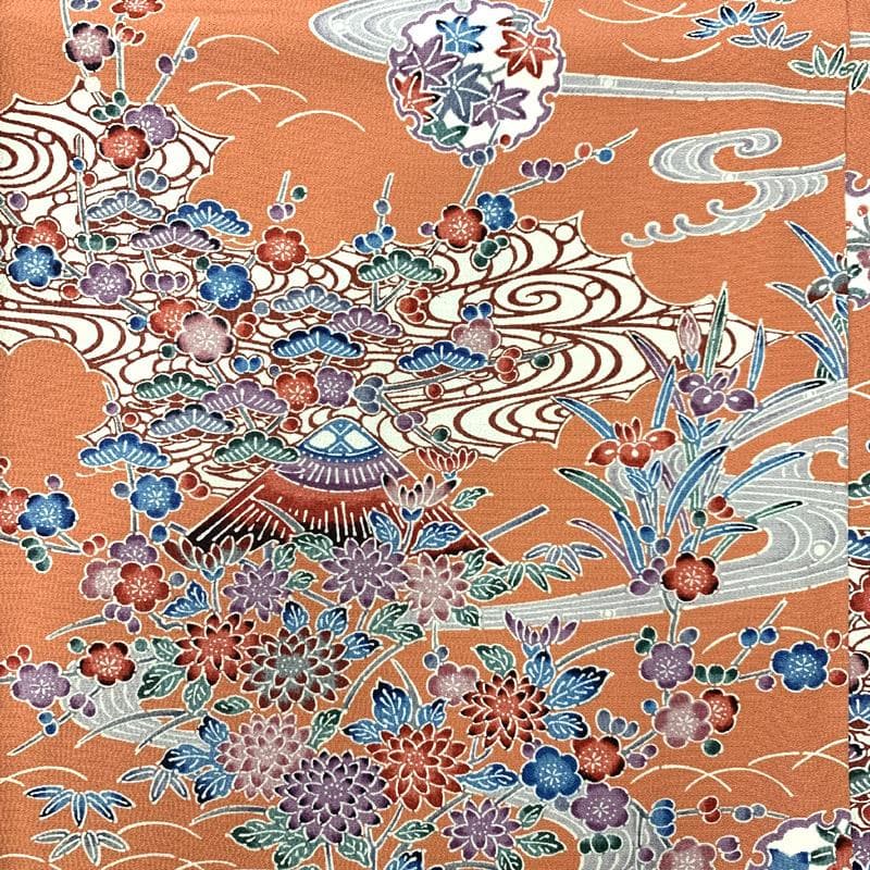 508ag29■キッズ着物&丸帯 踊り 稽古 七五三 付き添いコーデ■美品