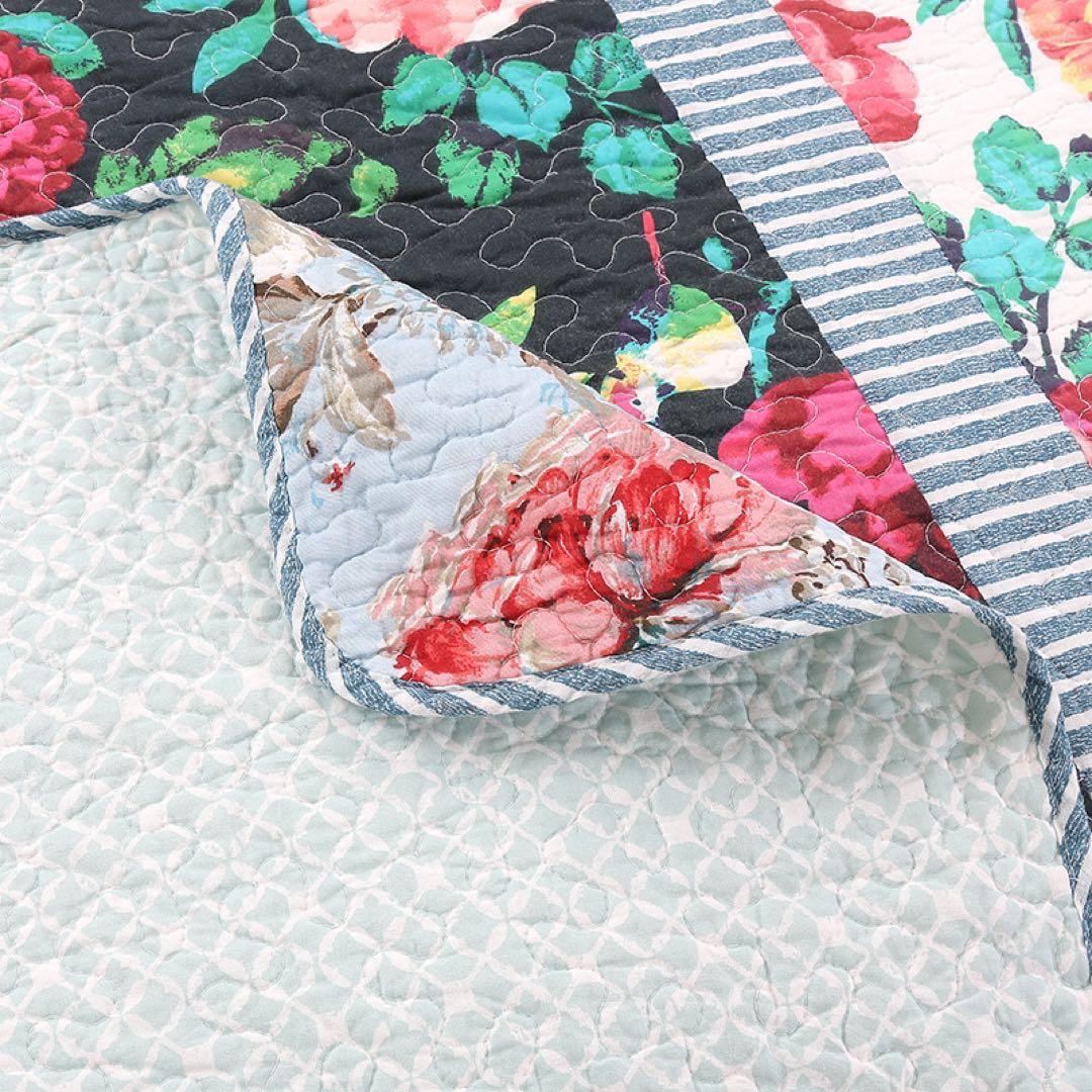 キルトベッドカバー3点セット綿マルチカバー キルティング 313