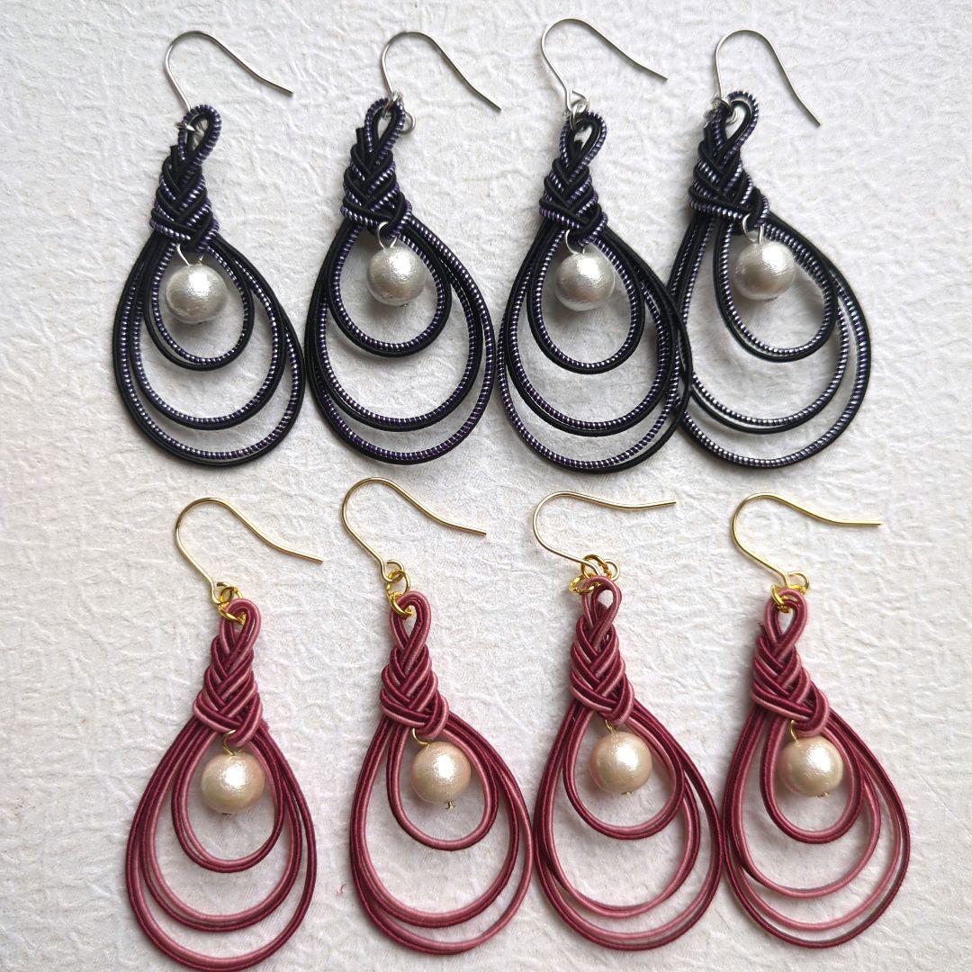 《ゆあ》水引ピアス(イヤリング)水引かんざしハンドメイド水引アクセサリー