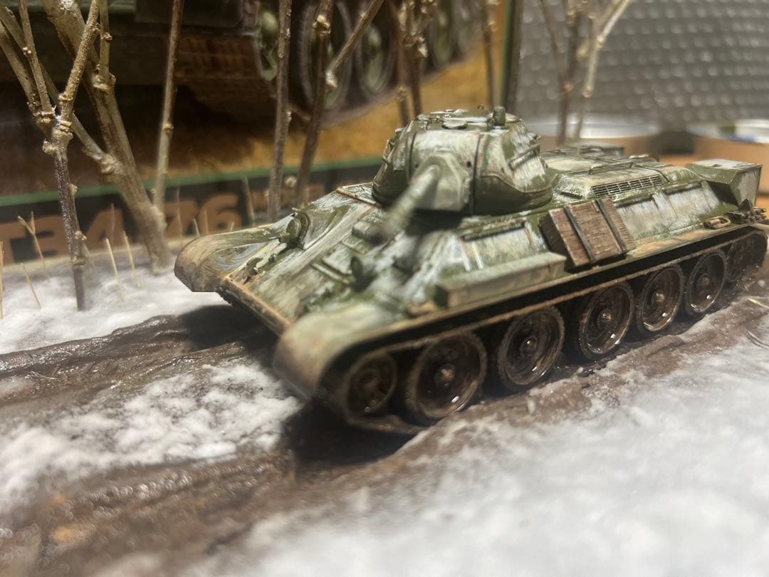 タミヤ1/48 T-34/76 ソ連戦車 ジオラマ仕立て