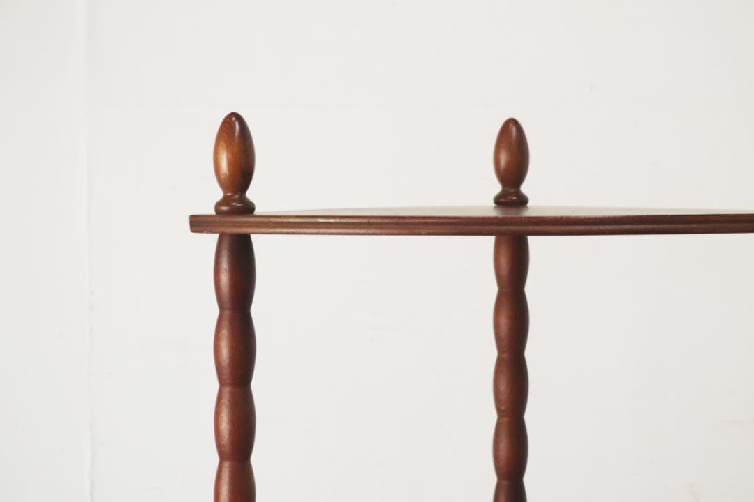 レトロ ナジコ コーナーシェルフ 4段 ラック 飾り棚 花台 電話台 組み立て