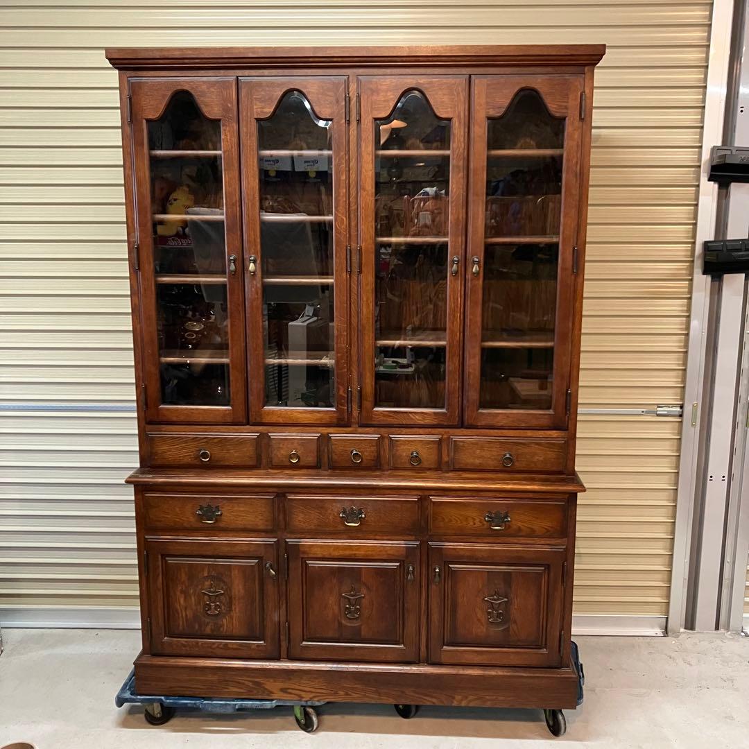 昭和レトロ えぞ民芸家具 グレース 木製 大型カップボード サイド