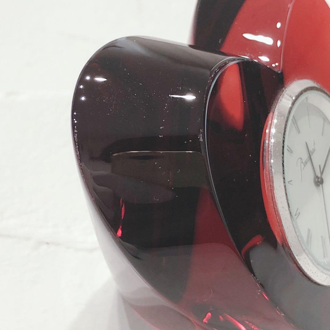 ☆Baccarat☆ バカラ 置き時計 ハート レッド ガラス素材 インテリア