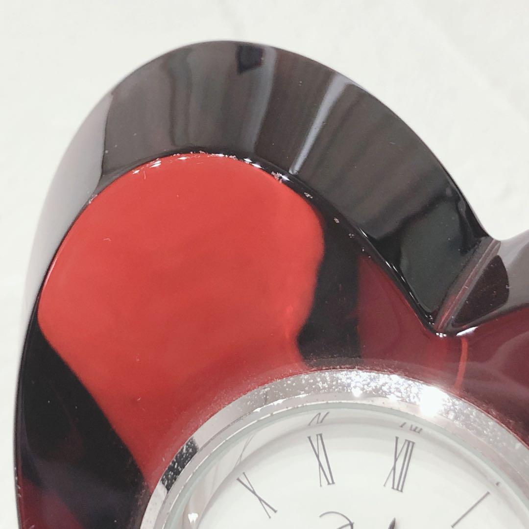 ☆Baccarat☆ バカラ 置き時計 ハート レッド ガラス素材 インテリア
