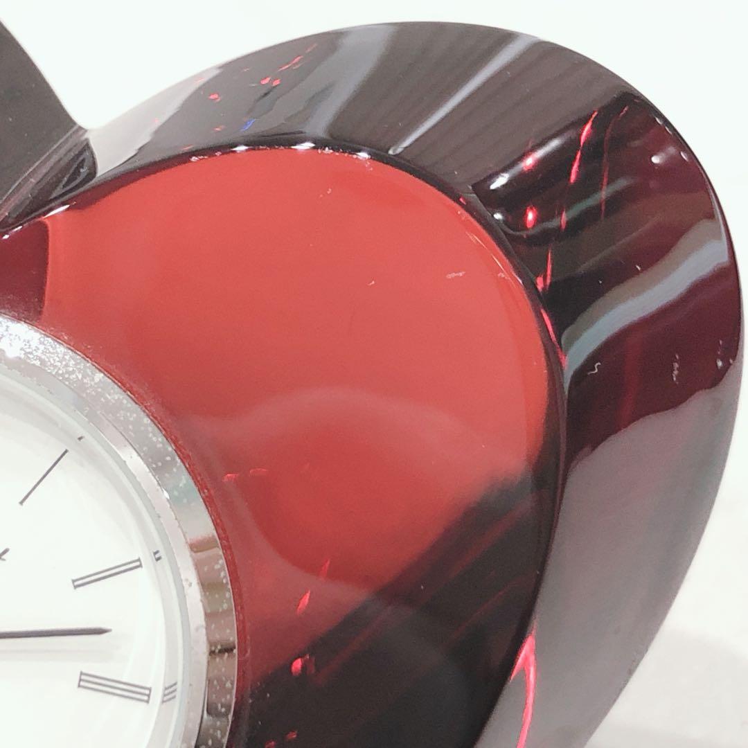 ☆Baccarat☆ バカラ 置き時計 ハート レッド ガラス素材 インテリア