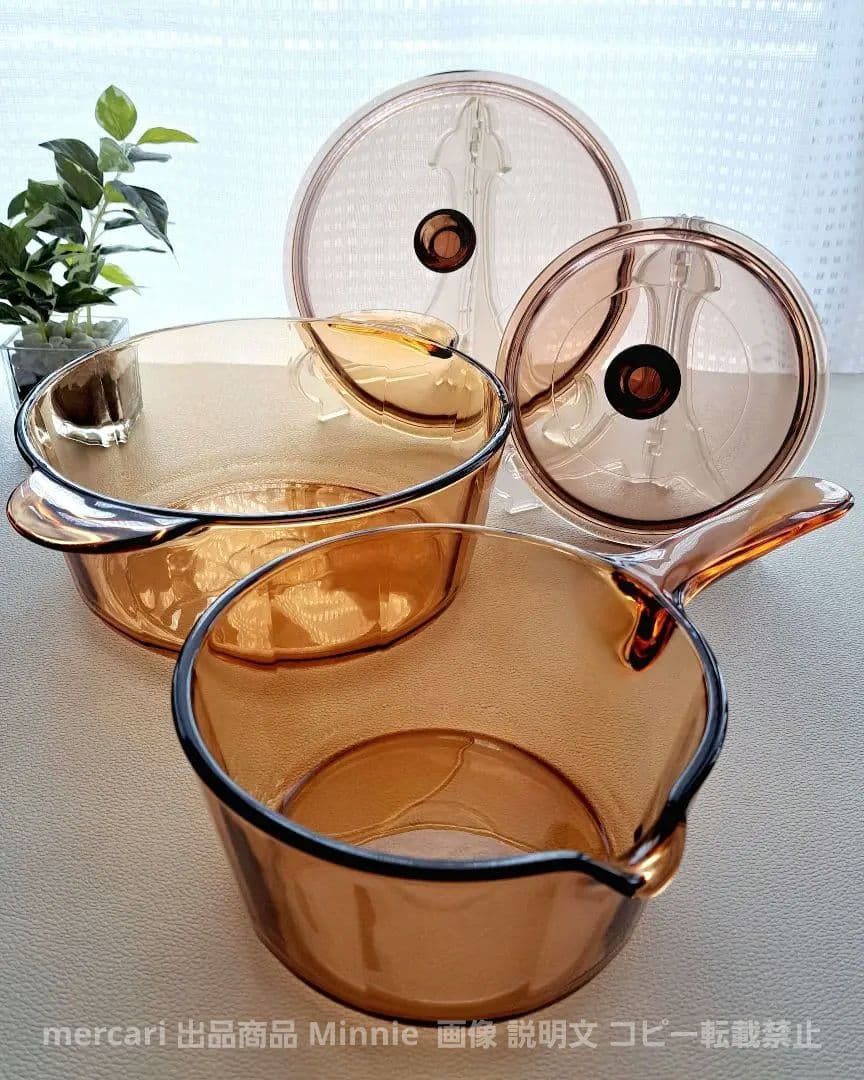 コーニング フランス★超耐熱ガラス★キャセロール&ソースパンセット★未使用