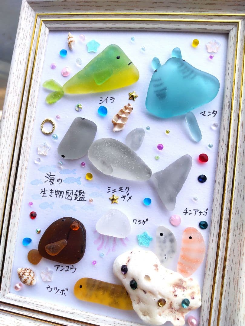 シーグラスアート 海の生き物図鑑 - メルカリ