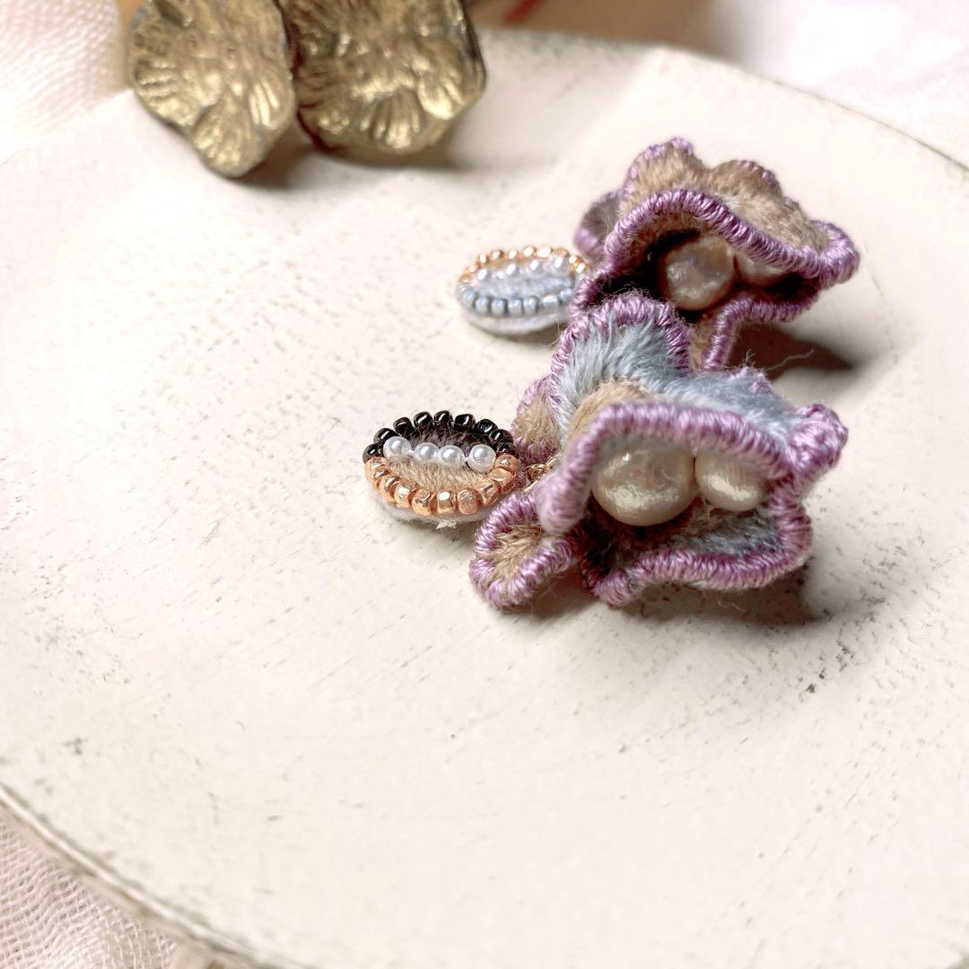 129.*petal flame*ミナペルホネン⚮̈ ピアス/イヤリング*