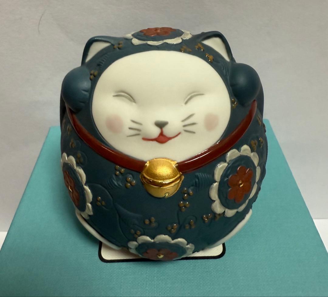 美品☆リヤドロ 招き猫 金運 幸運 開運 良縁 商売繁盛 縁起物 LLADRO